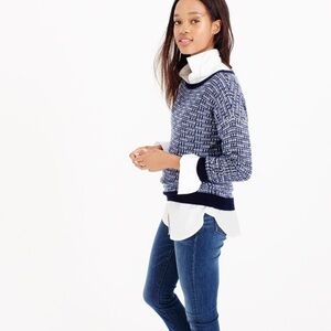 J. Crew Tweed Pullover Merino Wool Sweater Size S